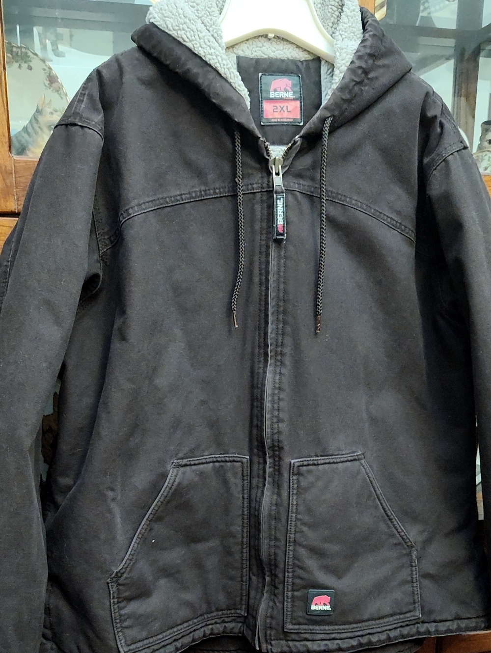 Woman's Berne Brown Sherpa-Lined Hooded Work Jacket